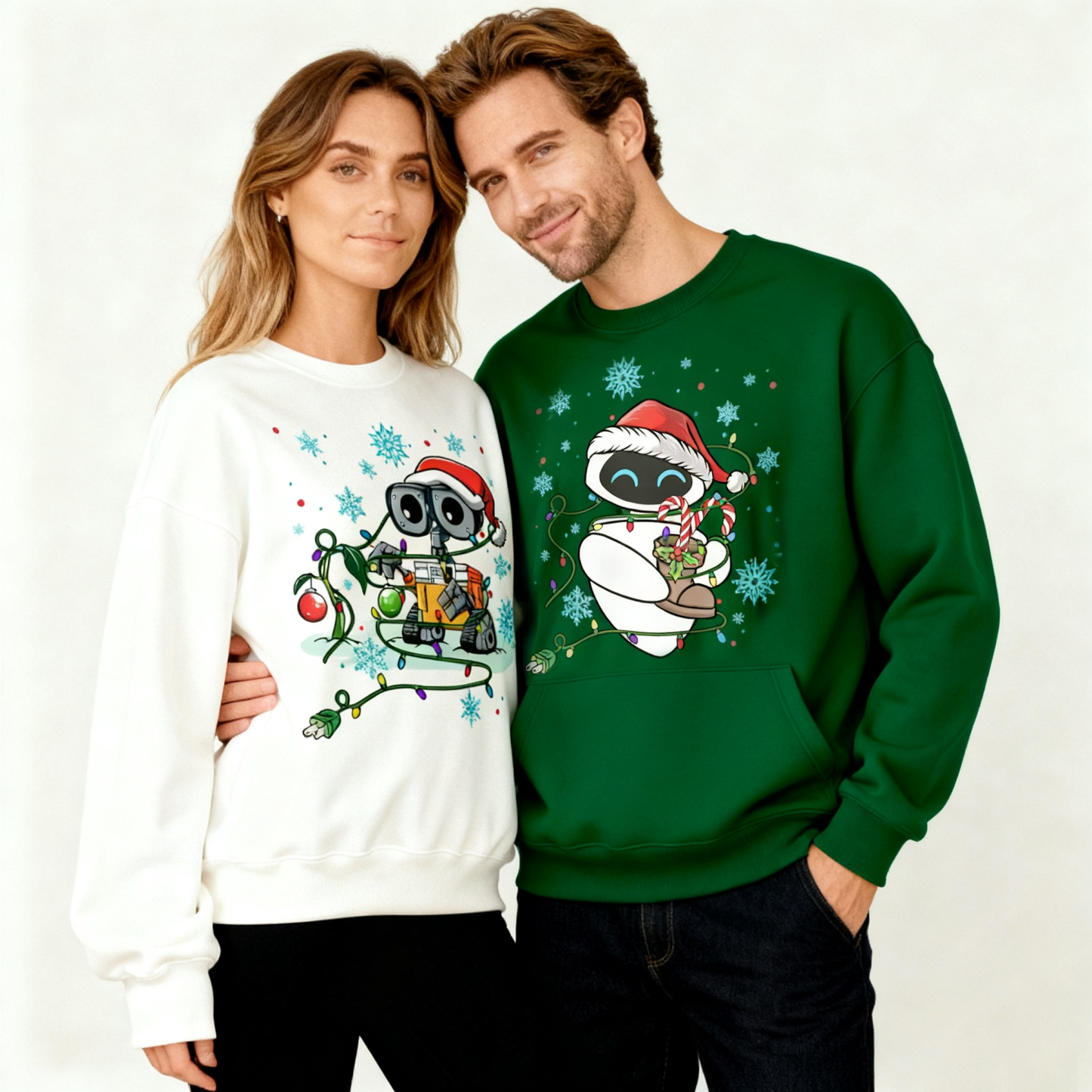 Cartoon Movie Characters Inspired Christmas Lights Matching T-Shirt