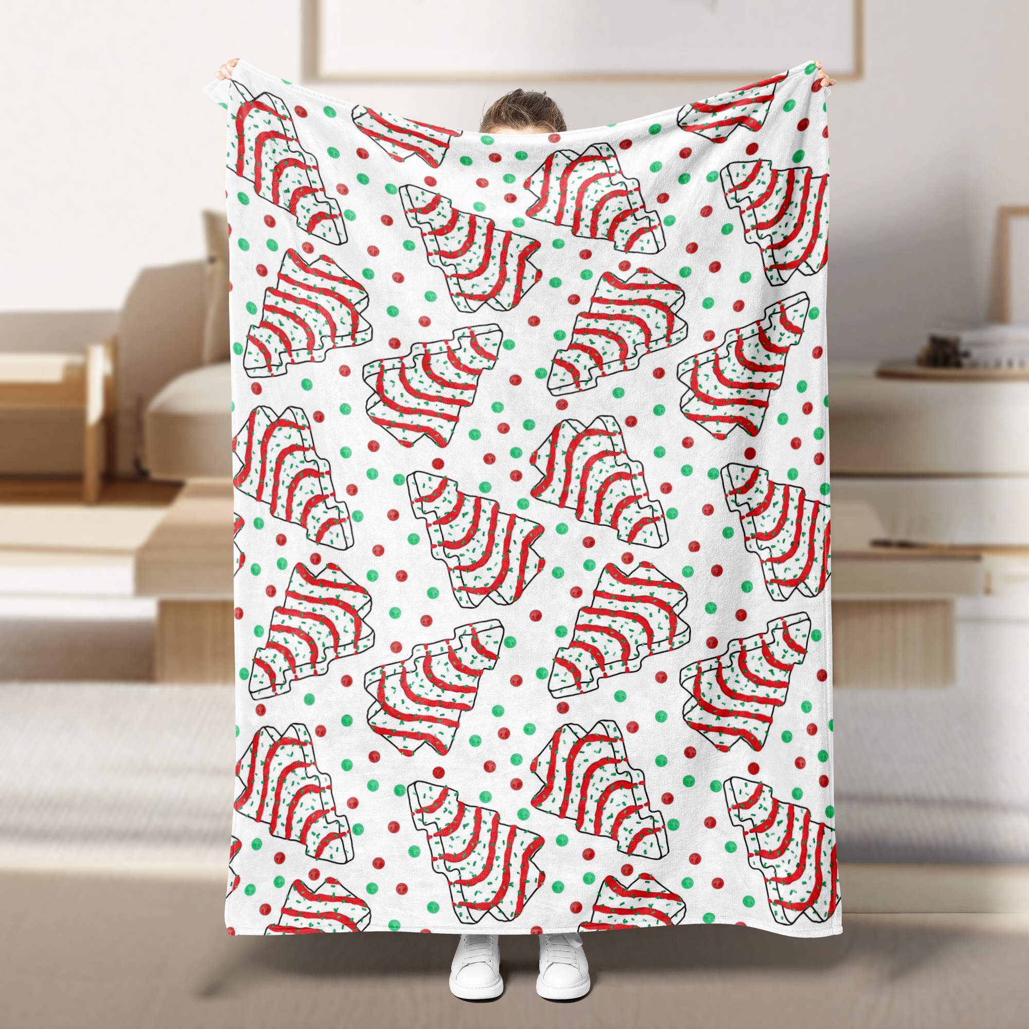 Cozy Christmas Tree Pattern Blanket