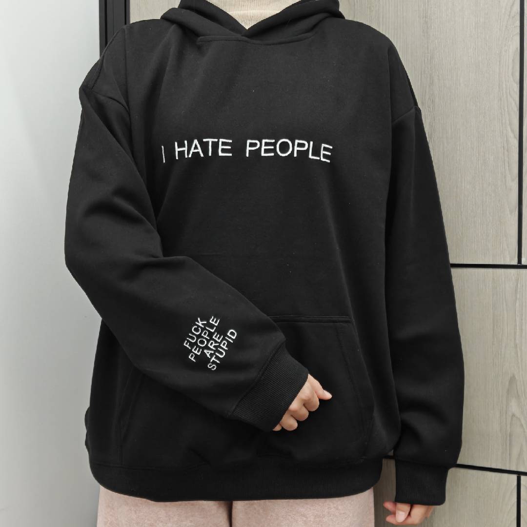 I Hate People Embroidered Sweatshirt