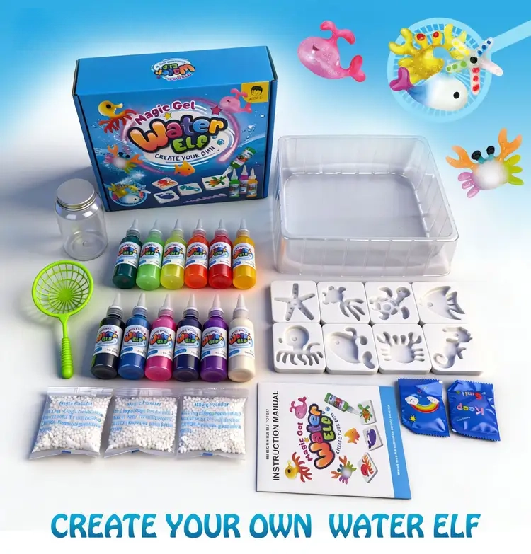 Magic Water Elf DIY Squishy Kit – Colorful Water Creature Science Craft Toy for Kids