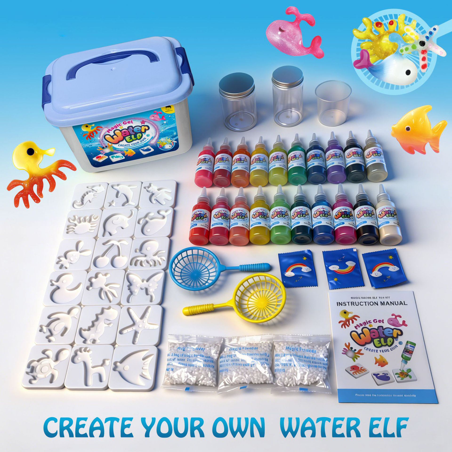 Magic Water Elf DIY Squishy Kit – Colorful Water Creature Science Craft Toy for Kids