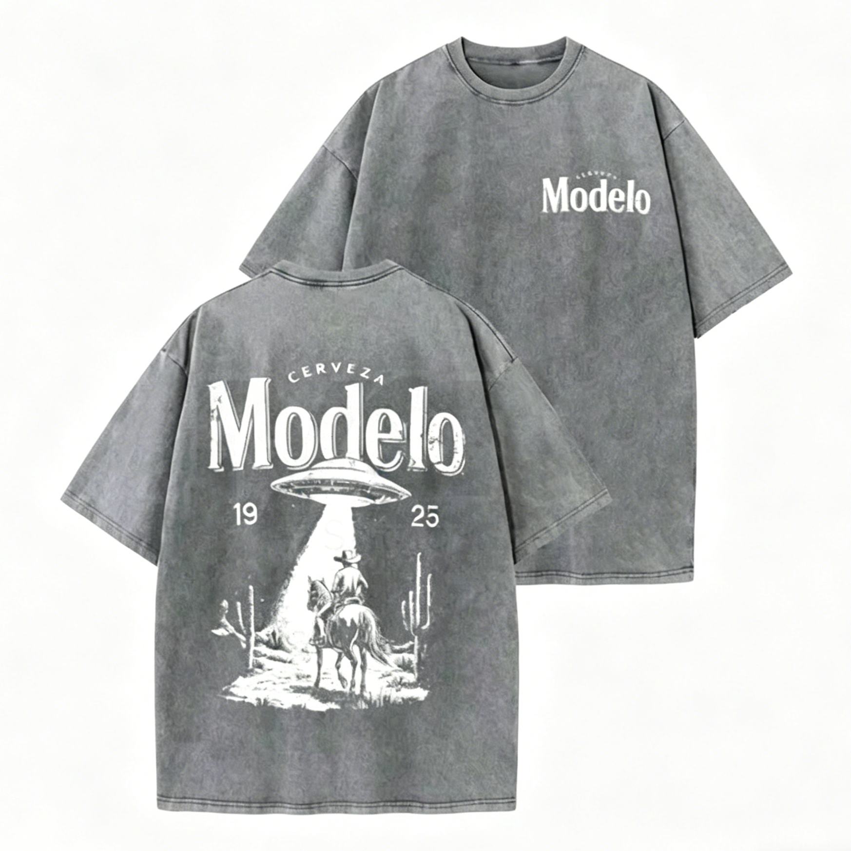 Modelo UFO Cowboy Vintage Washed T-Shirt