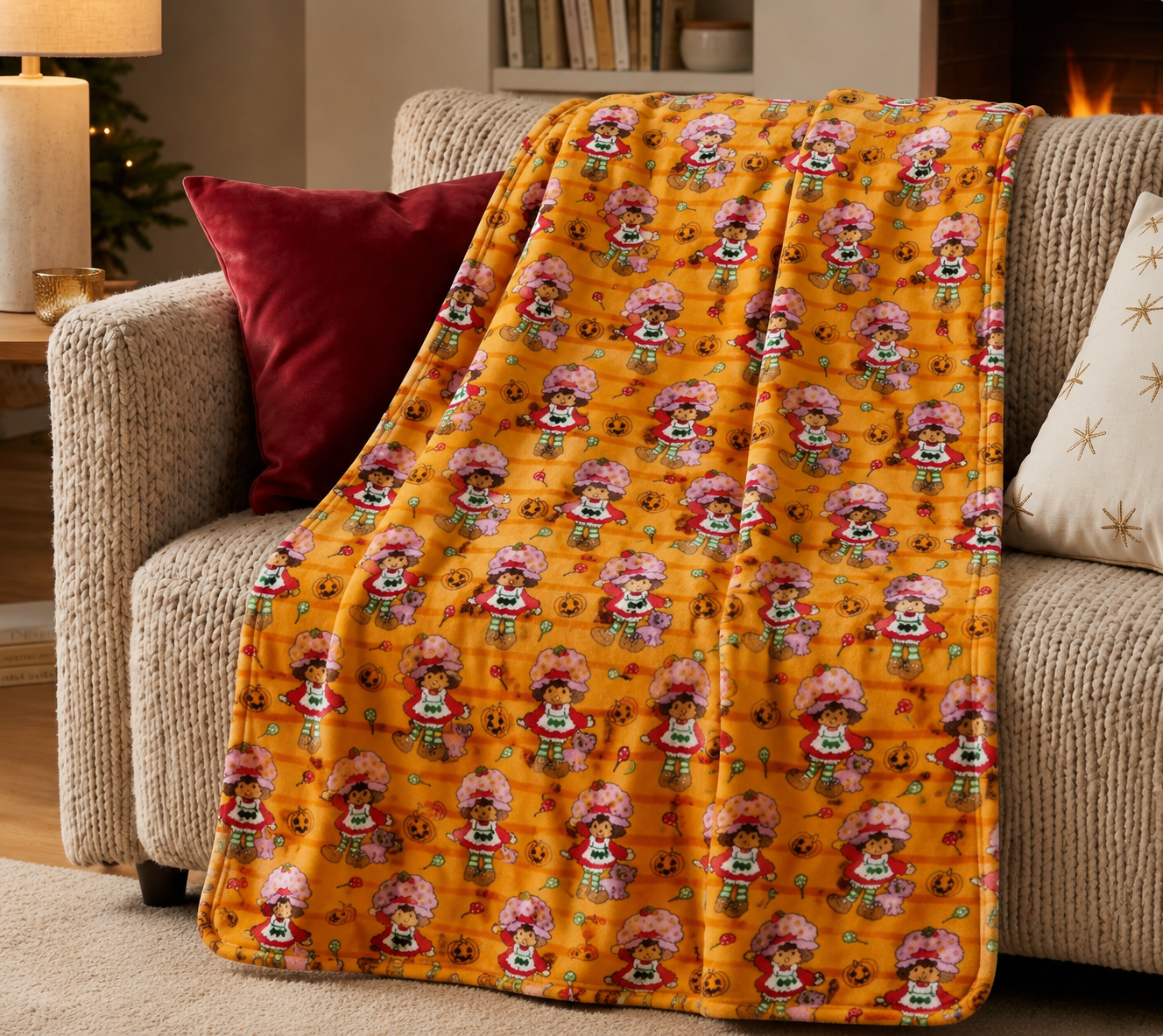 Sweet Strawberry Girl Halloween Blanket