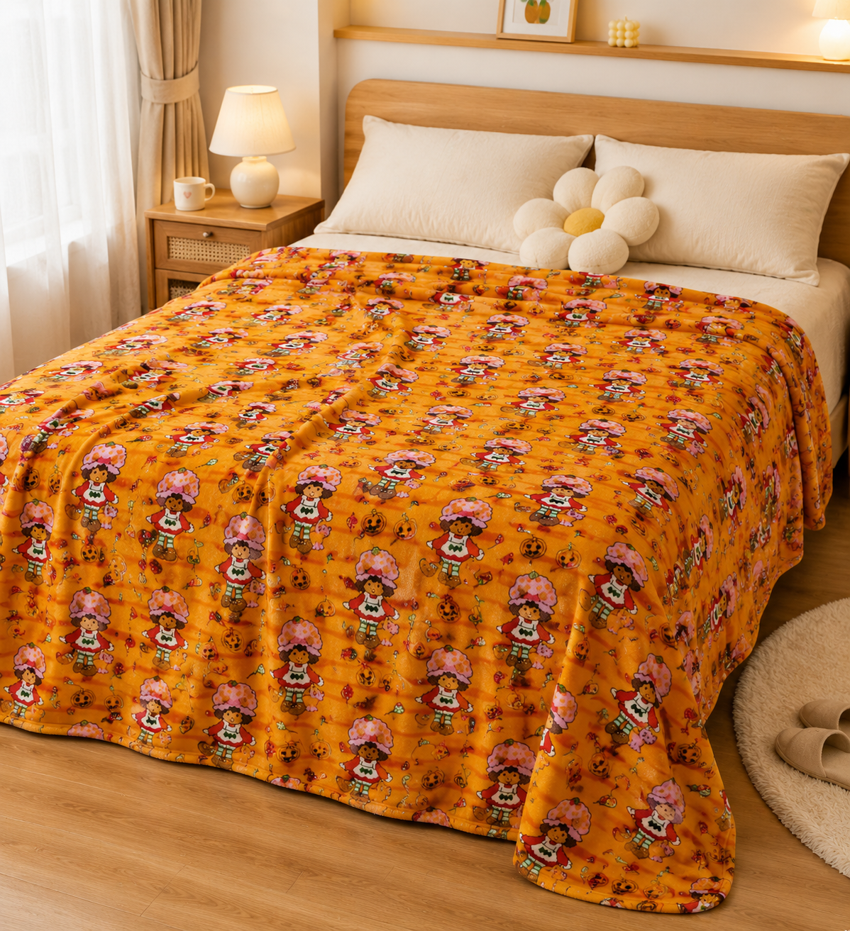 Sweet Strawberry Girl Halloween Blanket
