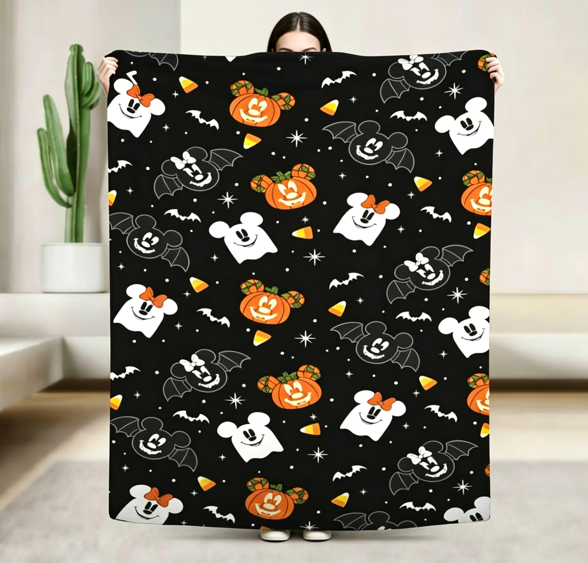 Halloween Mickey and Minnie Blanket