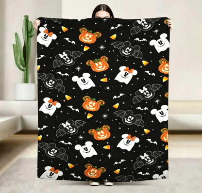 Halloween Mickey and Minnie Blanket
