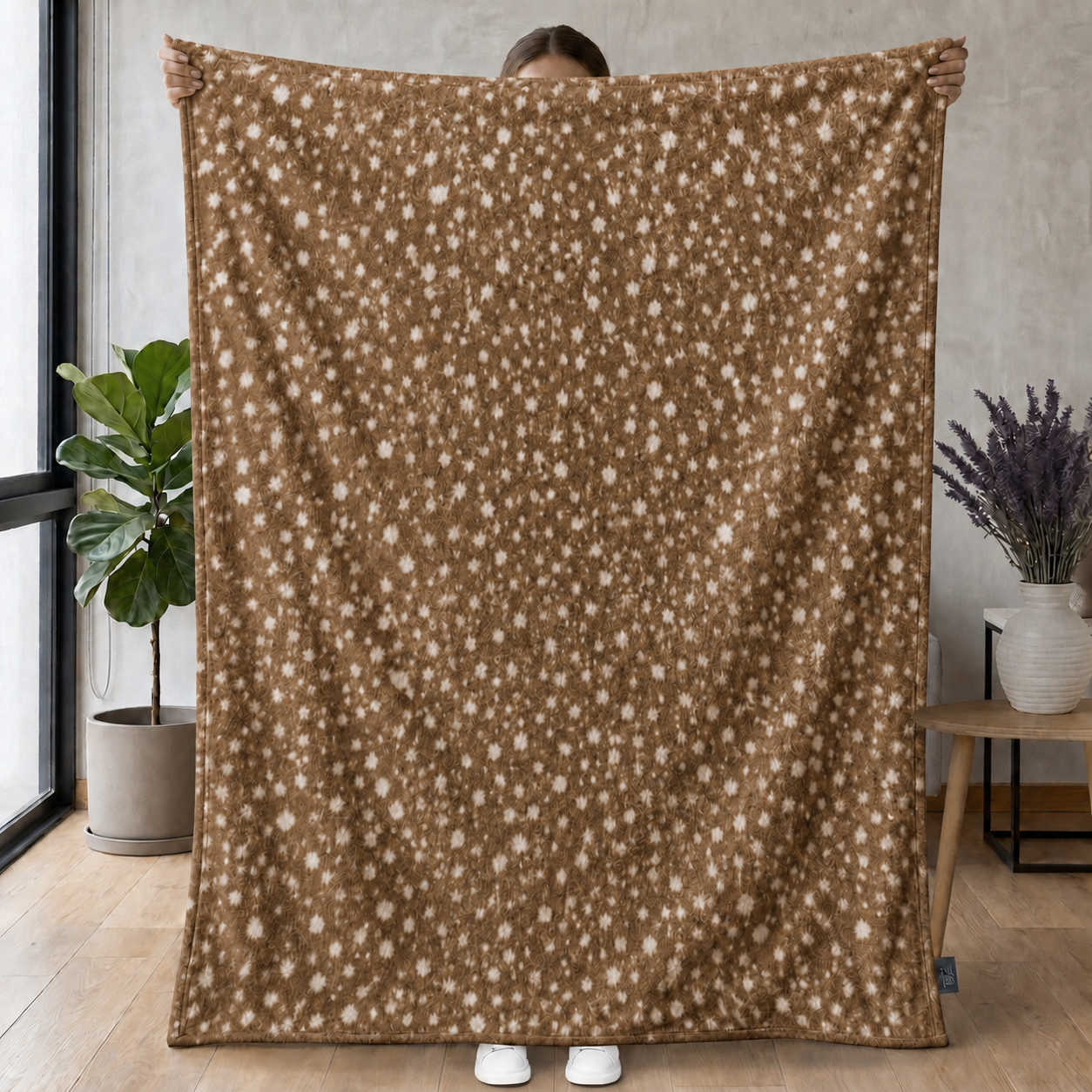 Brown Leopard Dot Pattern Cozy Throw Blanket