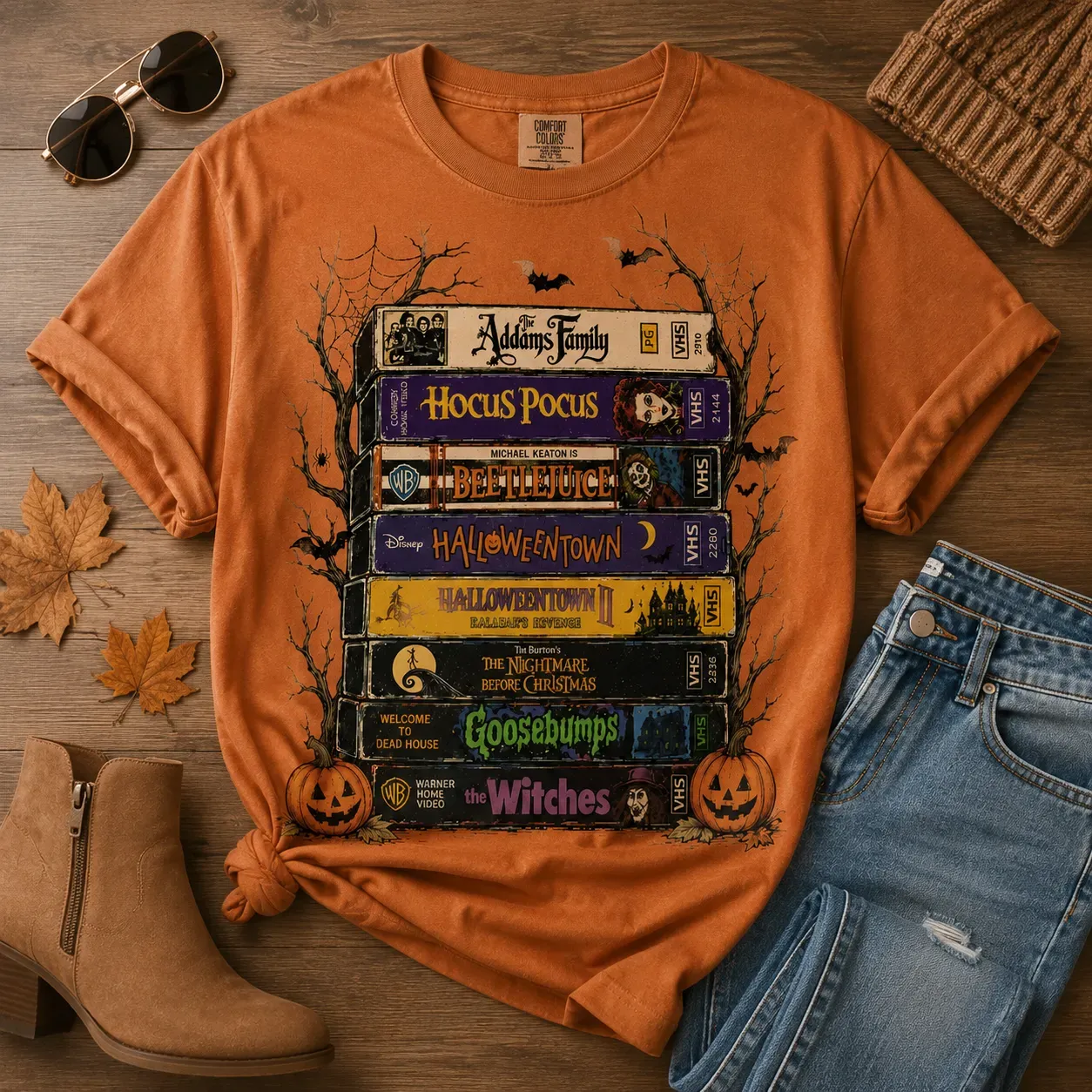 Vintage VHS Movie Halloween Tee for Spooky Season