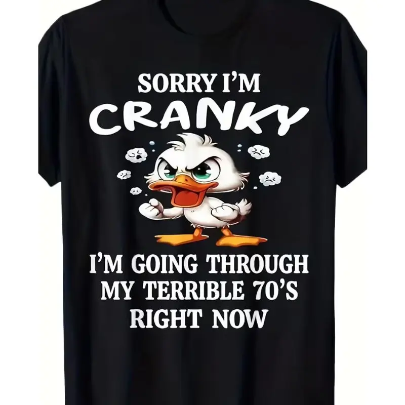 Retro 70s Duck Graphic Cotton Tee