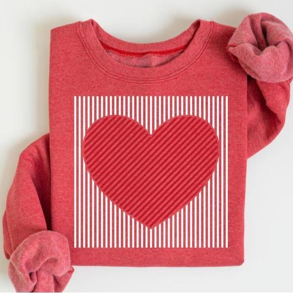 Retro Valentines Heart Sweatshirt 