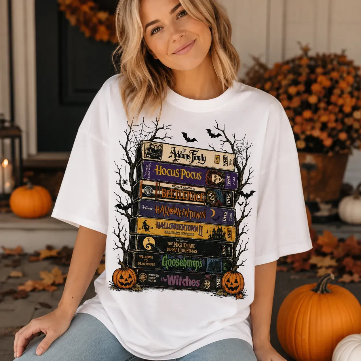 Vintage VHS Movie Halloween Tee for Spooky Season