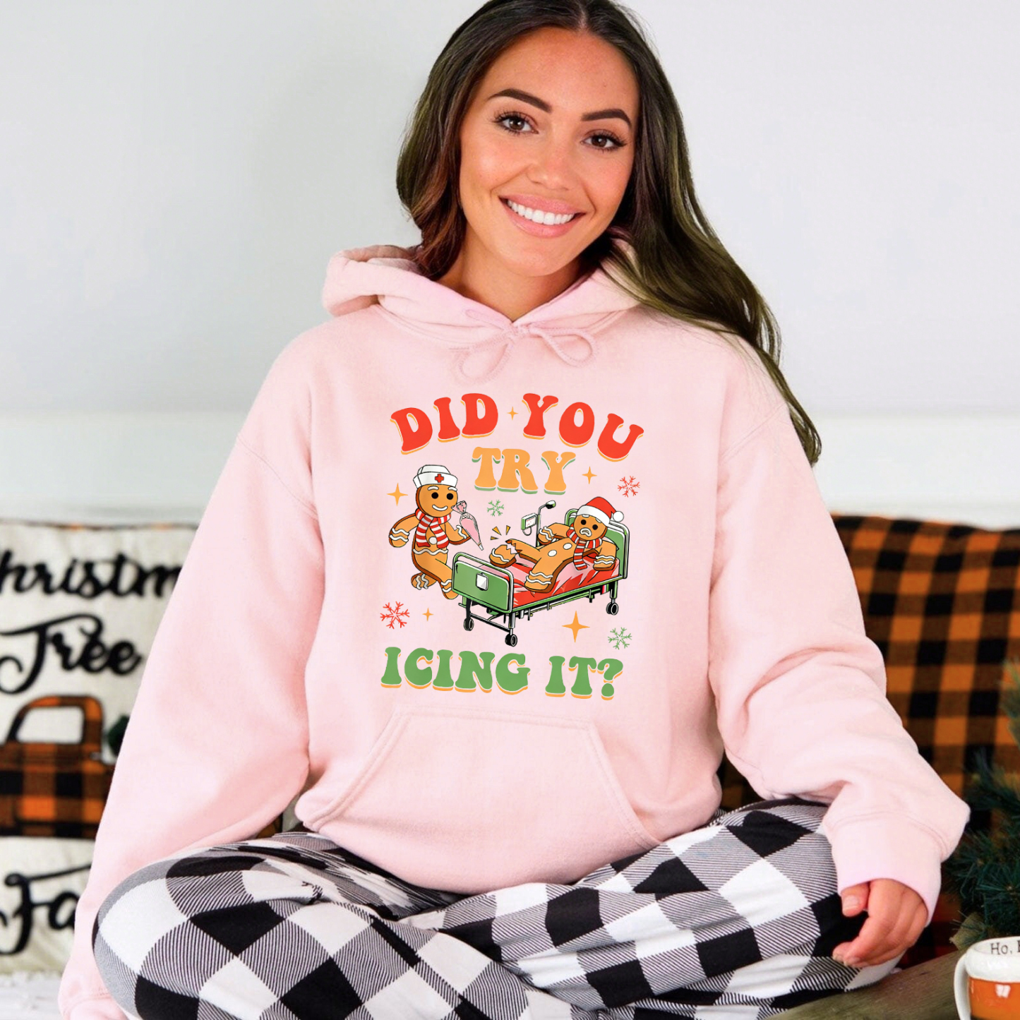 Retro ICU Nurse Christmas Gingerbread Did You Try Icing It Sweatshirt