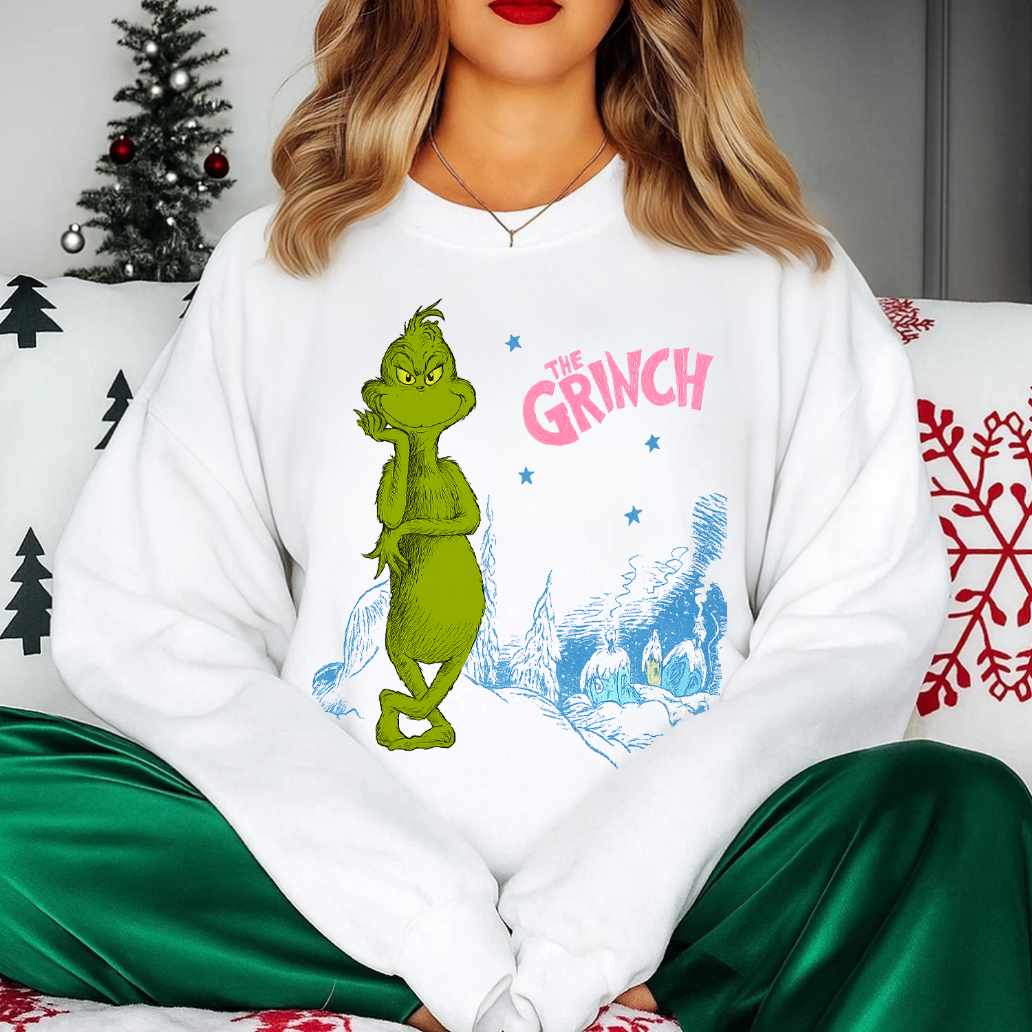 Artistic Sketch Style Grinch Sweatshirt