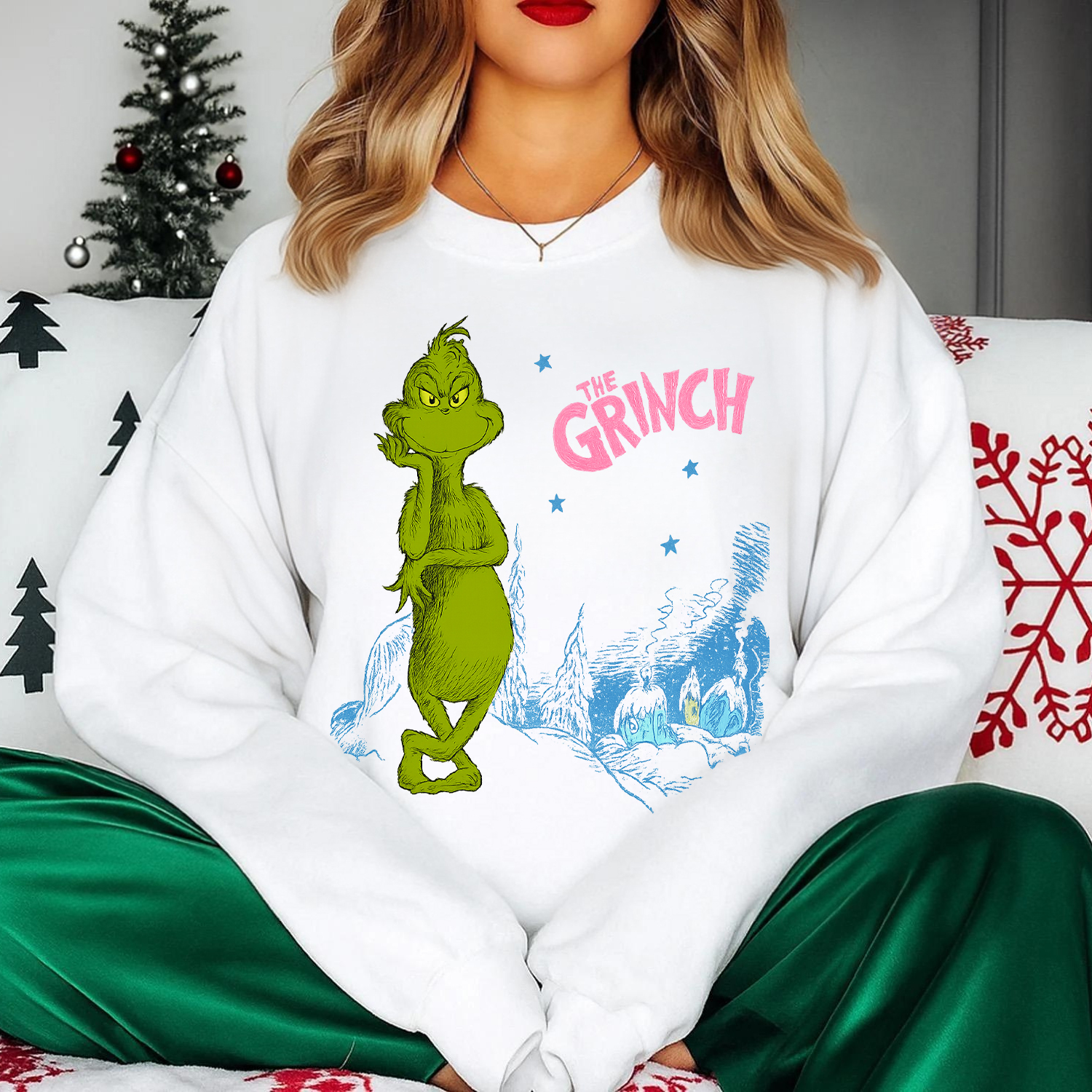 Artistic Sketch Style Grinch Sweatshirt