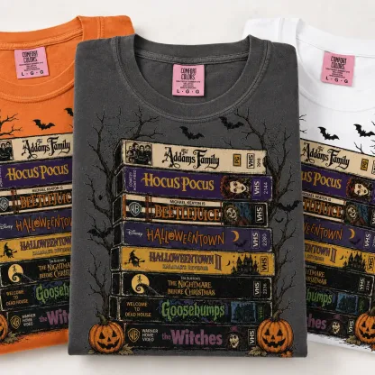Vintage VHS Movie Halloween Tee for Spooky Season