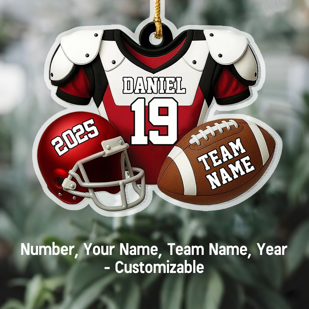 Personalized American Football Christmas Ornaments