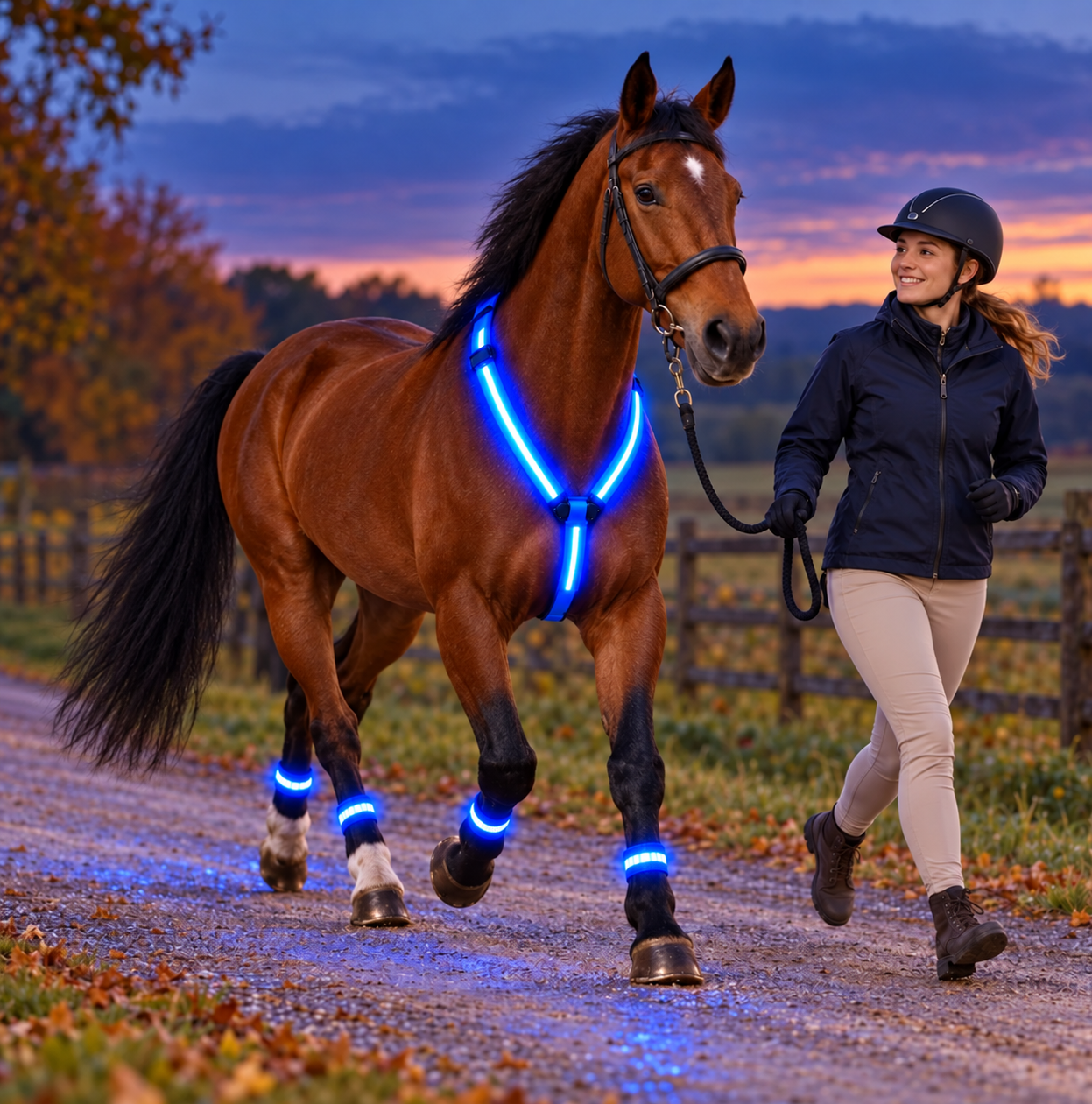 LED Horse Riding Light Set for Night Safety and Visibility