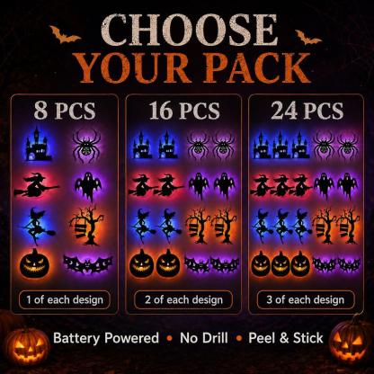 Halloween LED Silhouette Wall Light Stickers