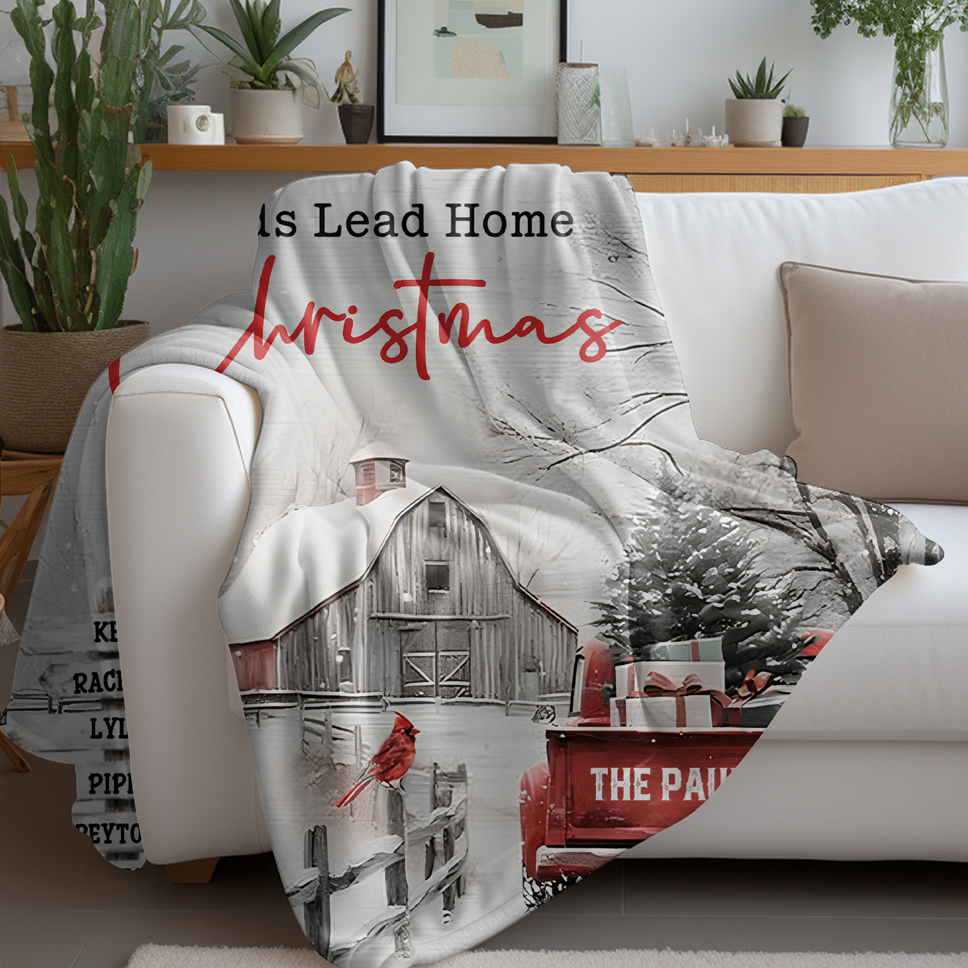 Custom All Roads Lead Home at Christmas Blanket