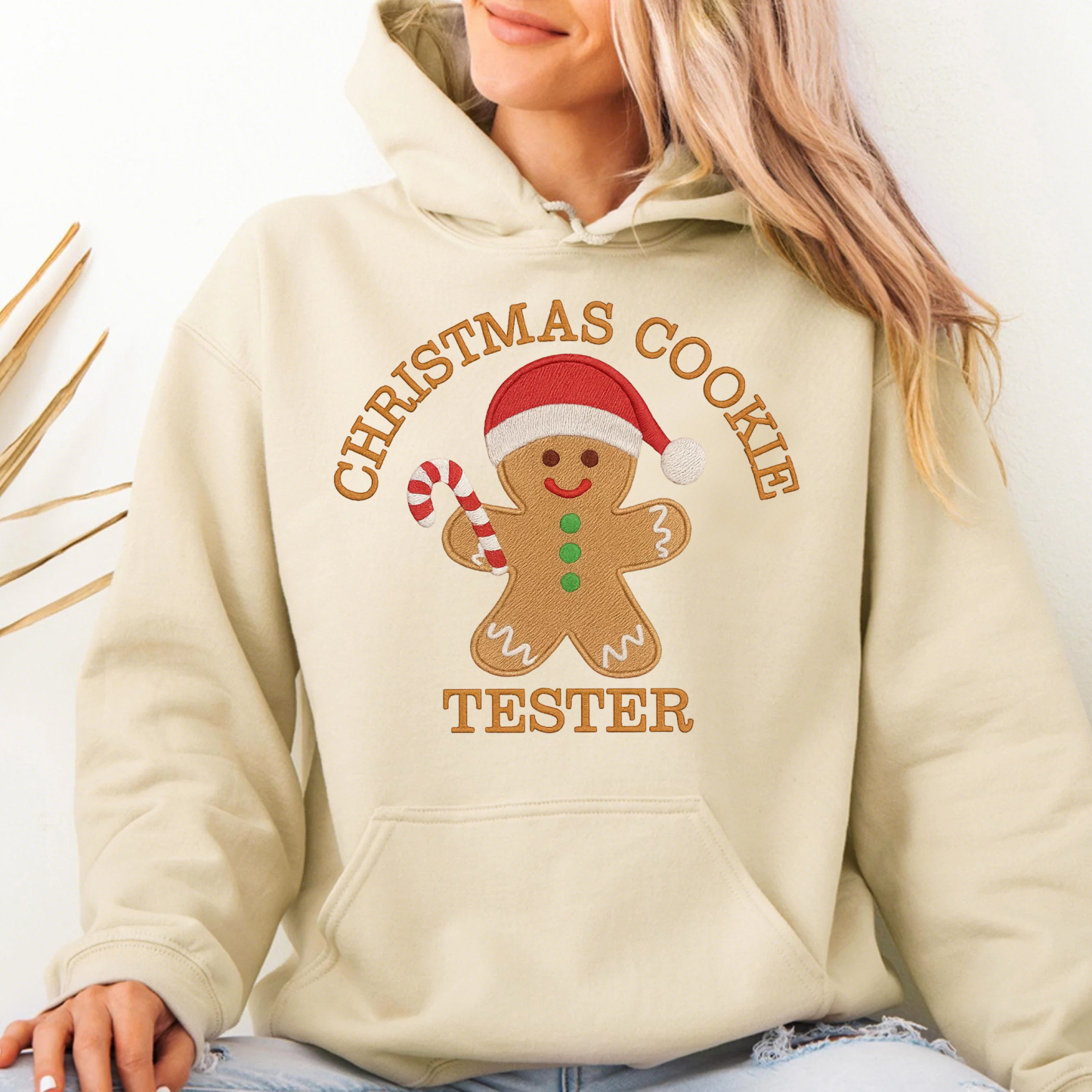 Gingerbread Bakery and Tester Embroidery Christmas Crewneck