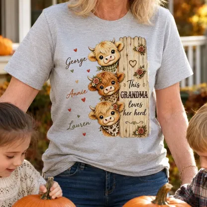 This Grandma Loves Her Herd Highland Cow - Personalized Shirt