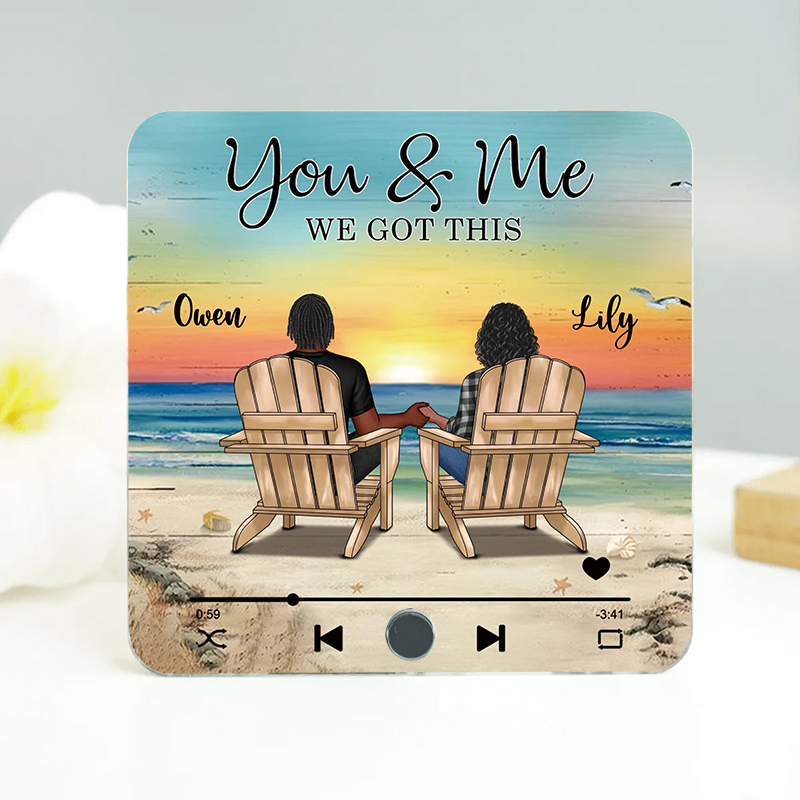 You & Me Beach Love Custom Acrylic Music Magnet