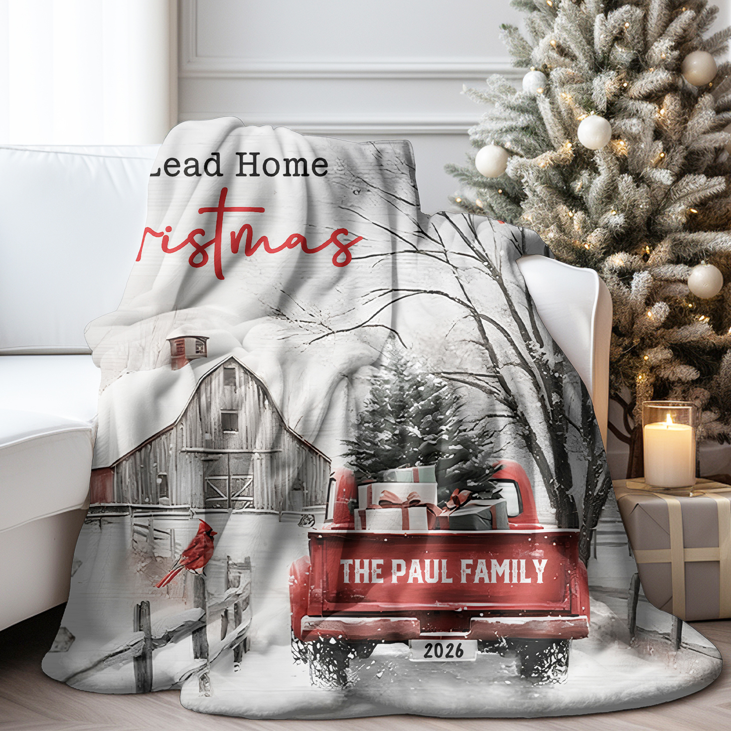 Custom All Roads Lead Home at Christmas Blanket