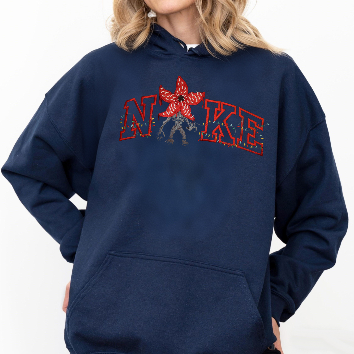 Upside down Monster Embroidery Sweatshirt