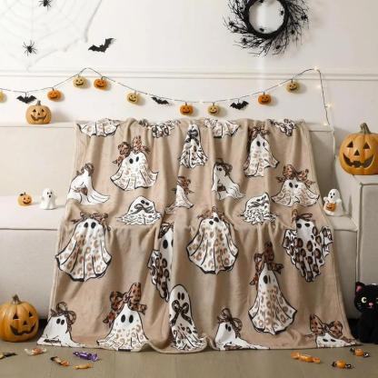 Halloween Cheetah Ghost Blanket