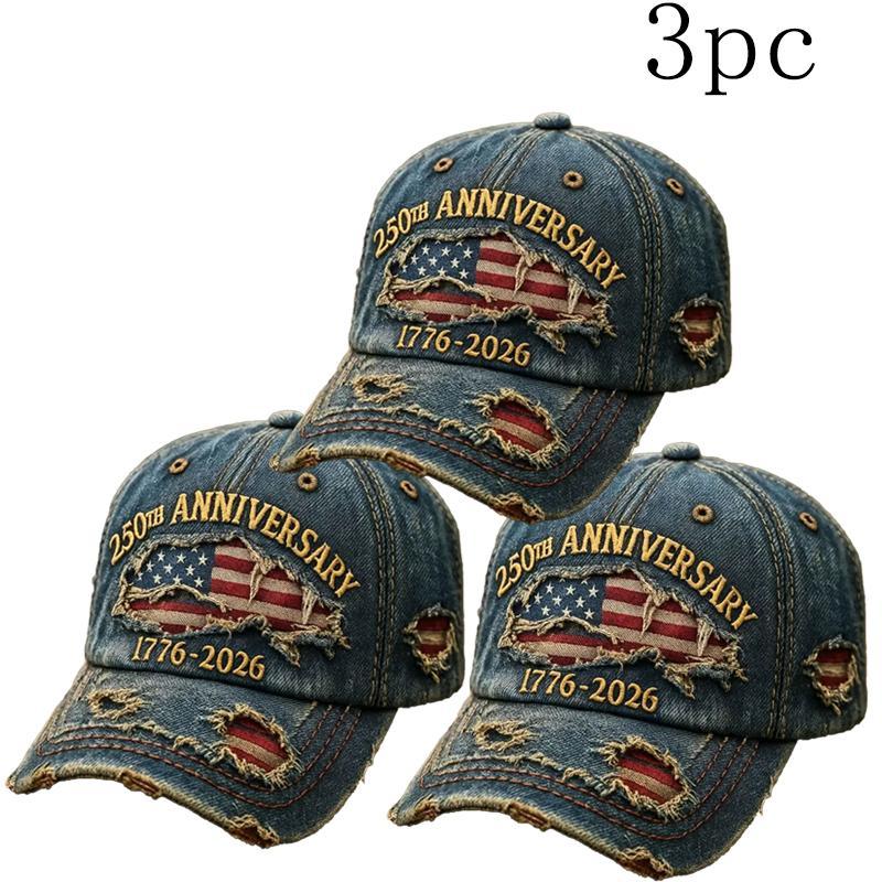 250th Anniversary 1776-2026 Distressed Denim Baseball Cap