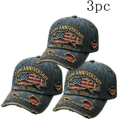 250th Anniversary 1776-2026 Distressed Denim Baseball Cap