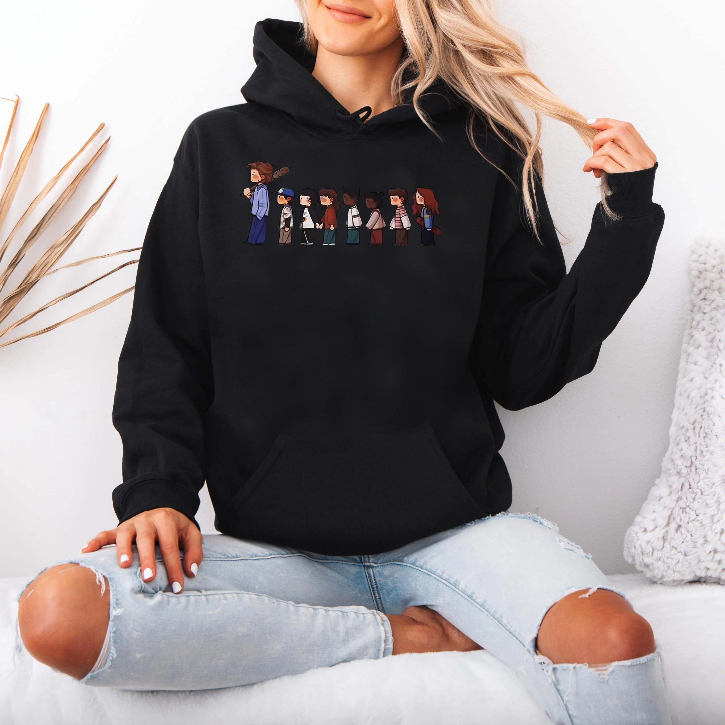 Stranger Things 5 Characters Cartoon Sweatshirt