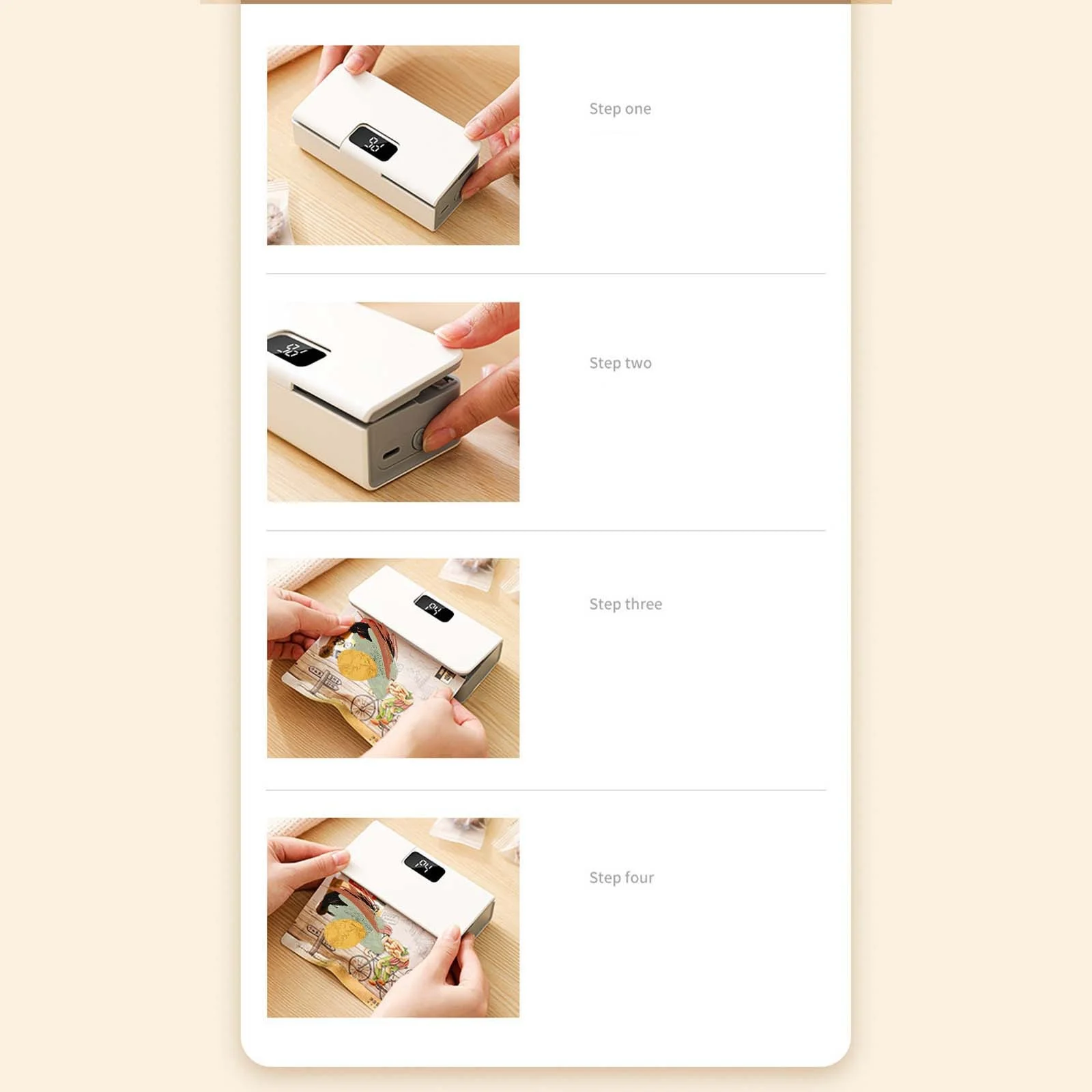 2-in-1 Rechargeable Mini Bag Sealer – Heat Sealer & Cutter with LED Display for Chips, Snacks & Mylar Bags