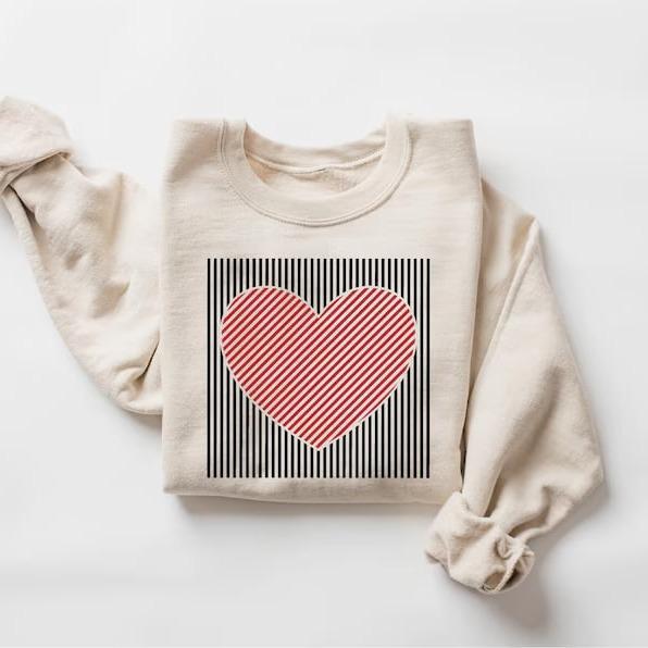 Retro Valentines Heart Sweatshirt 