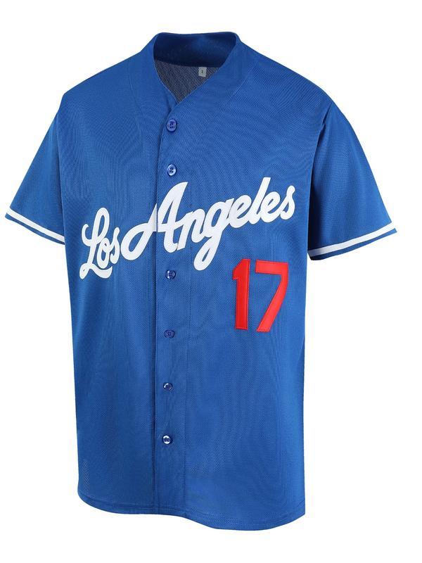 Los Angeles No.17 Baseball Jersey – Classic Blue Game Day Fan Shirt