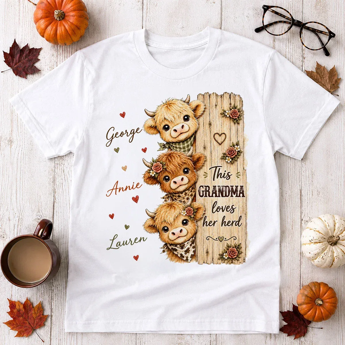 This Grandma Loves Her Herd Highland Cow - Personalized Shirt