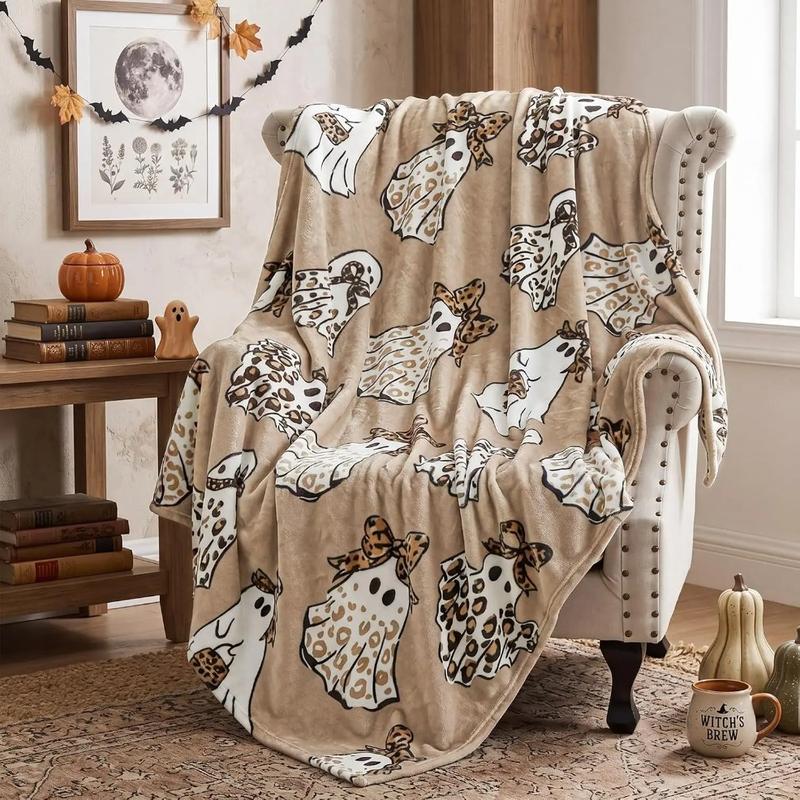 Halloween Cheetah Ghost Blanket
