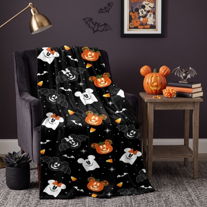 Halloween Mickey and Minnie Blanket