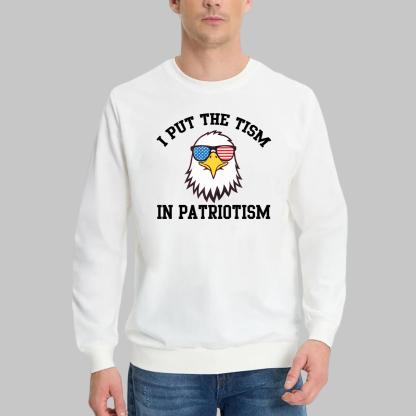 I Put the 'Tism' in Patriotism Eagle Graphic T-Shirt – Funny Patriotic Tee