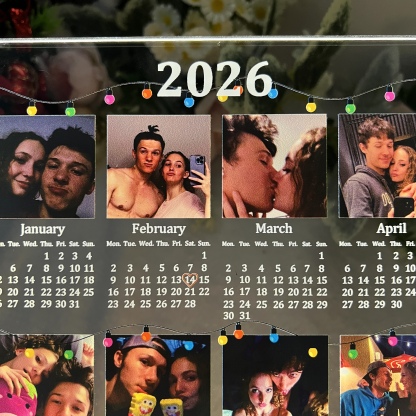 Custom 2026 Calendar LED Light Box with Photo
