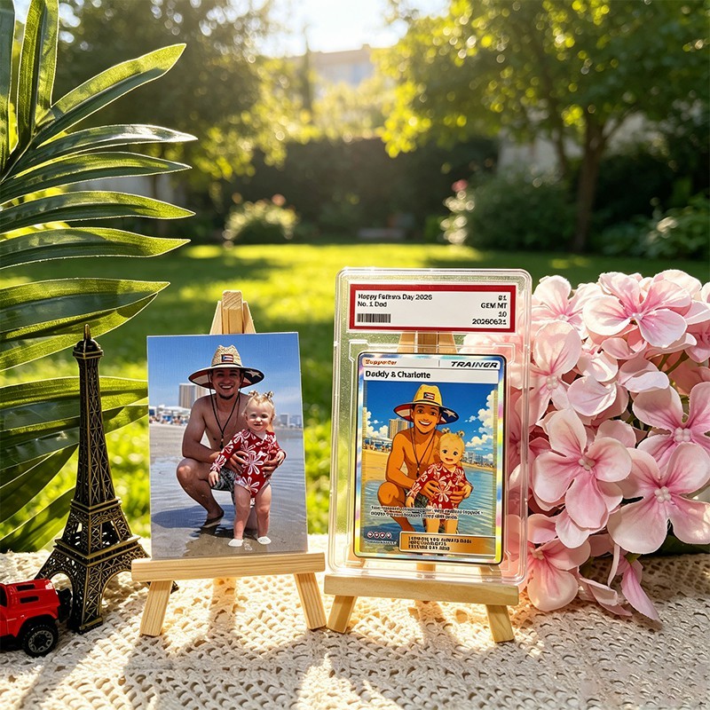 Personalized Photo Anime Style Father's Day T Card