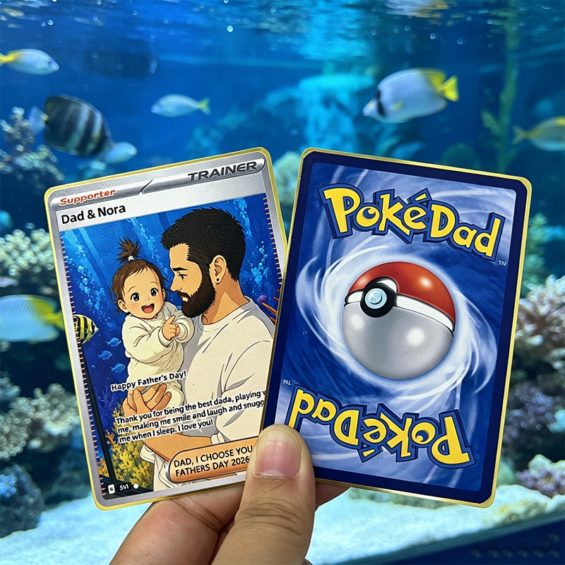 Personalized Photo Anime Style Father's Day T Card