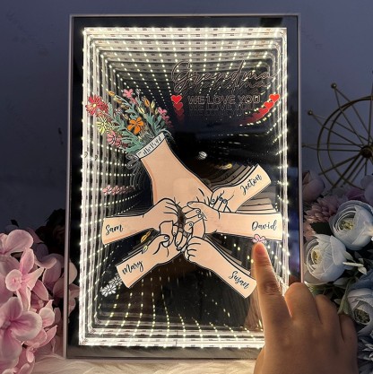 Personalized Mom We Love You Starry Mirror Light box