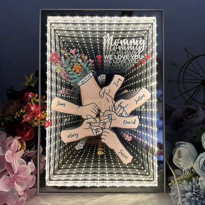 Personalized Mom We Love You Starry Mirror Light box