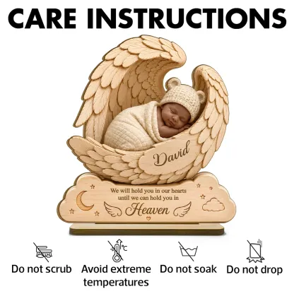 We Will Hold you in Our Hearts-Custom Wooden Baby Plaque