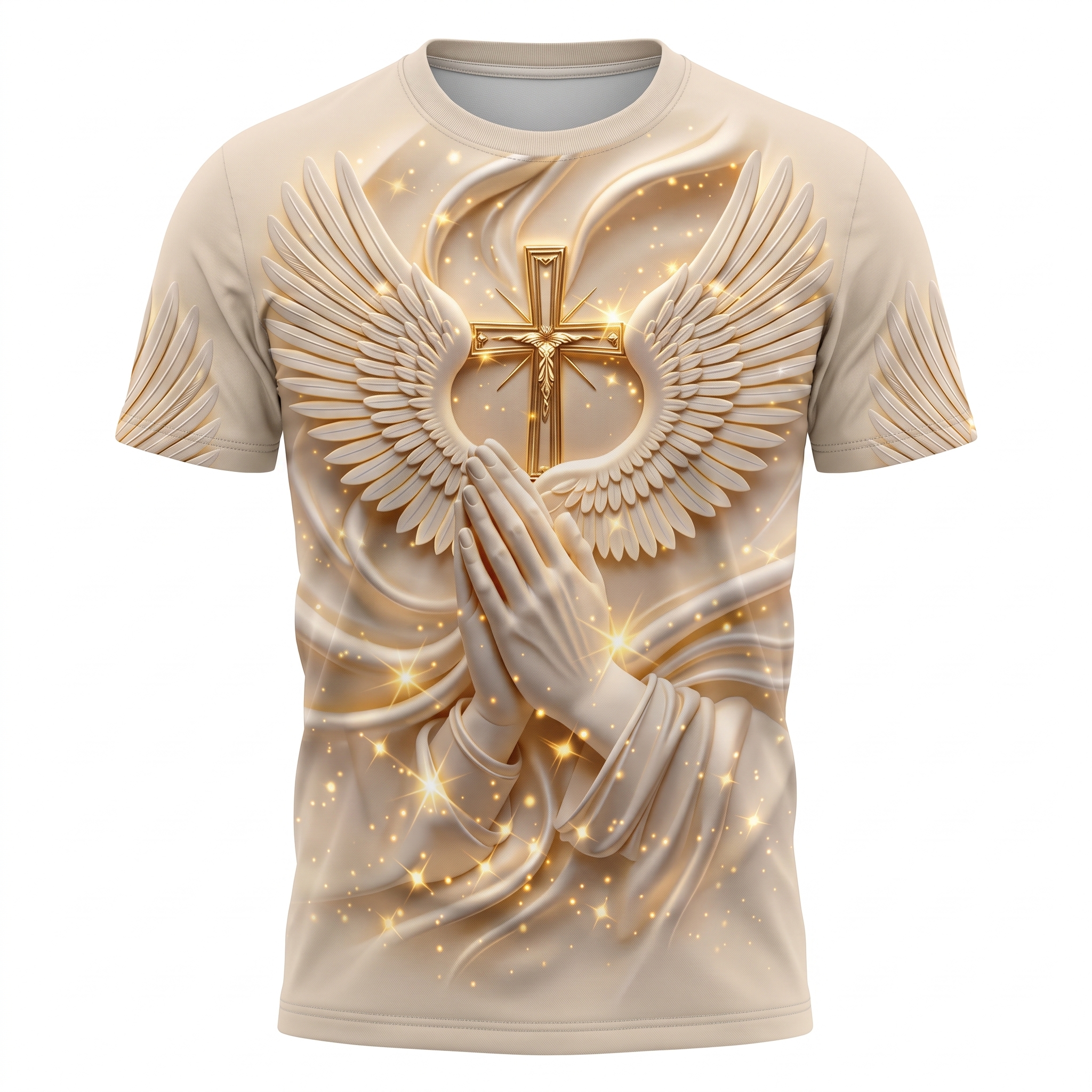 "Angel Wings and Cross" Men's Religious T-Shirt
