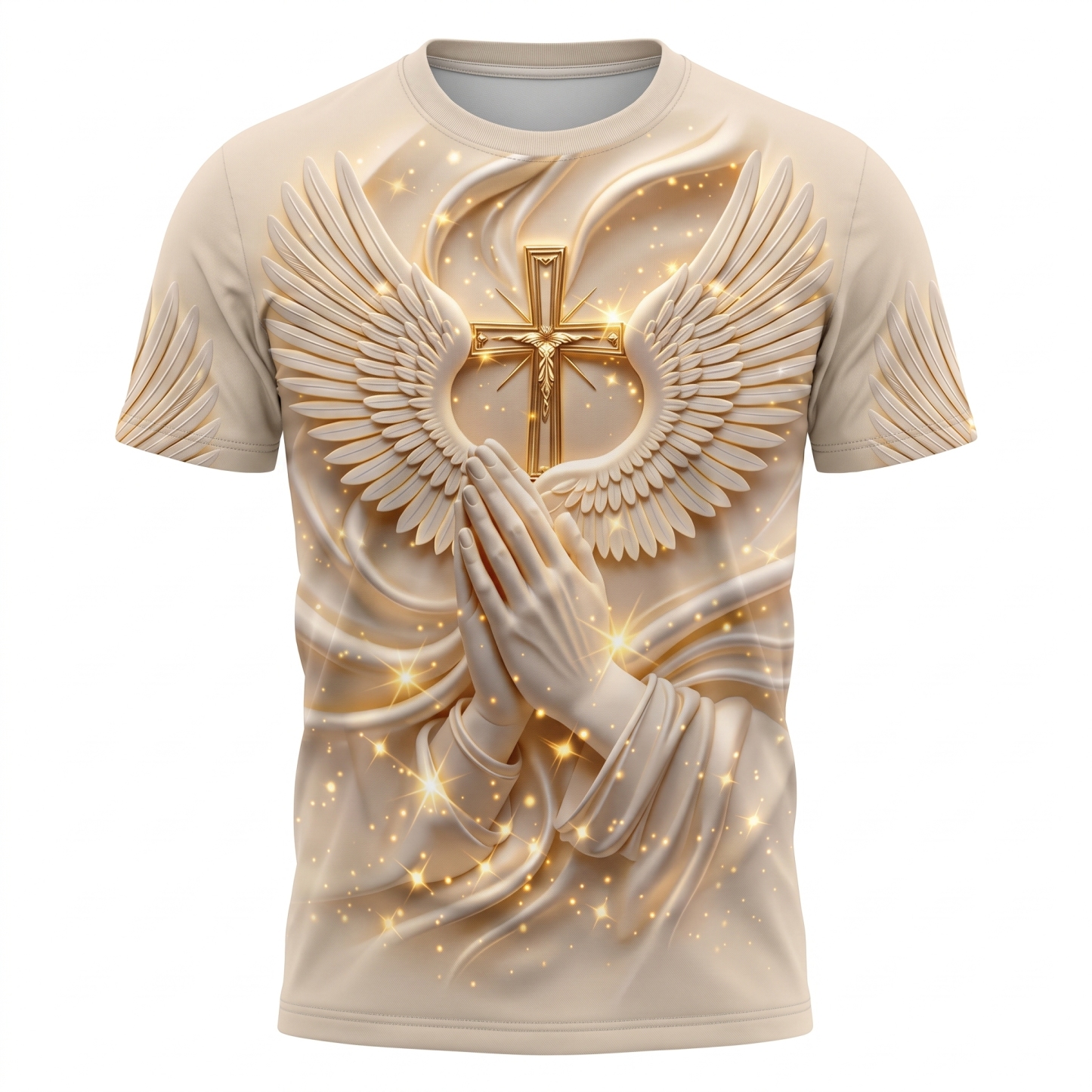 "Angel Wings and Cross" Men's Religious T-Shirt