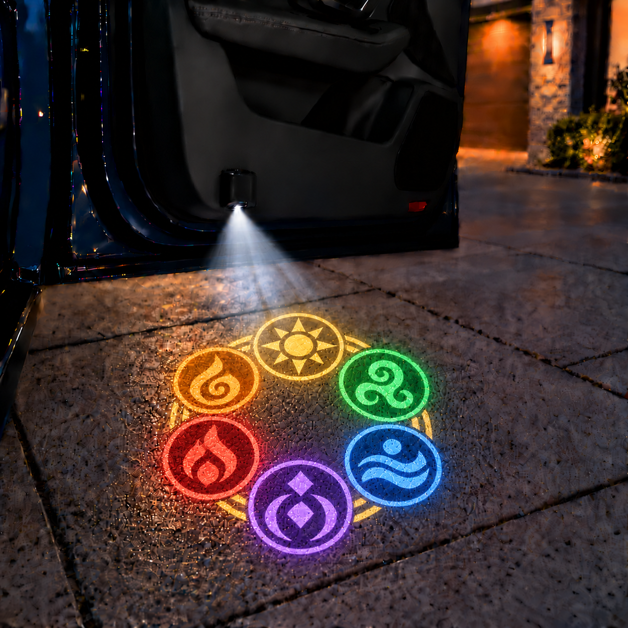 Fantasy Adventure Car Door Projector Lights – Heroic Symbol Welcome Lights