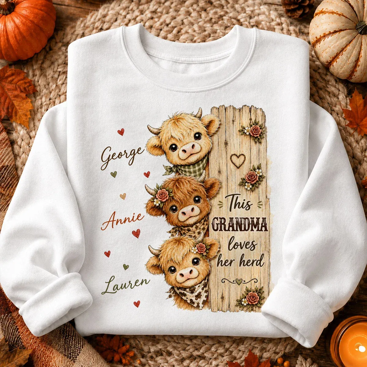 This Grandma Loves Her Herd Highland Cow - Personalized Shirt
