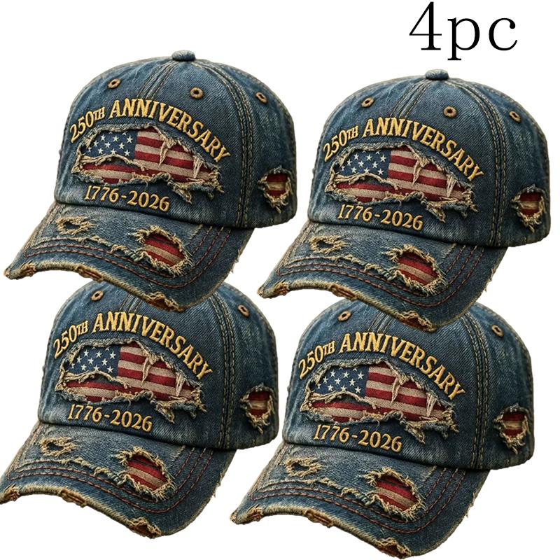 250th Anniversary 1776-2026 Distressed Denim Baseball Cap